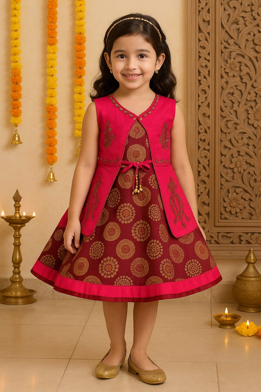 Girls Embroidered Ethnic Dress - Wish Karo - photo 1