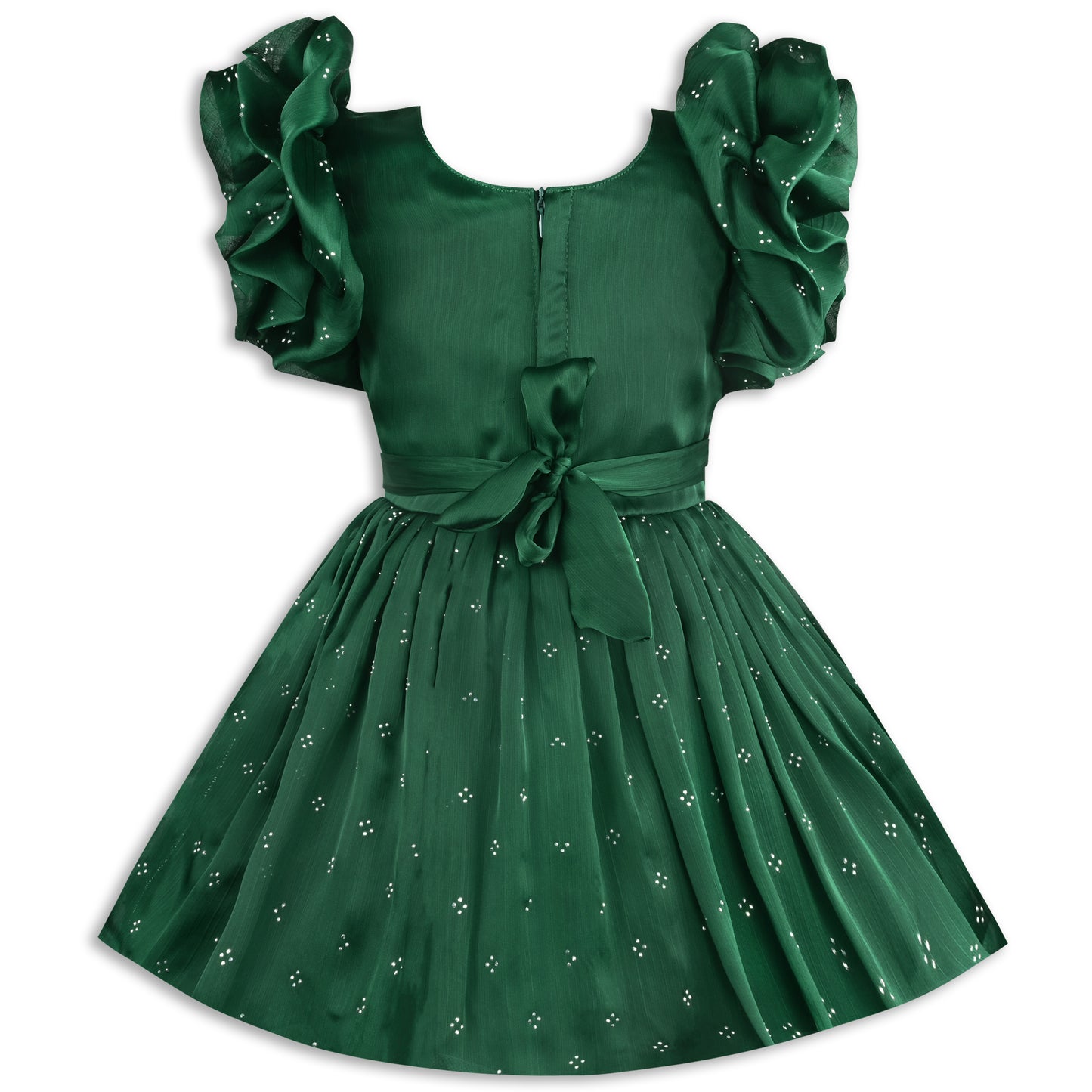 Girls Pearl Embellished Balloon Sleeve Party Dress fe3526