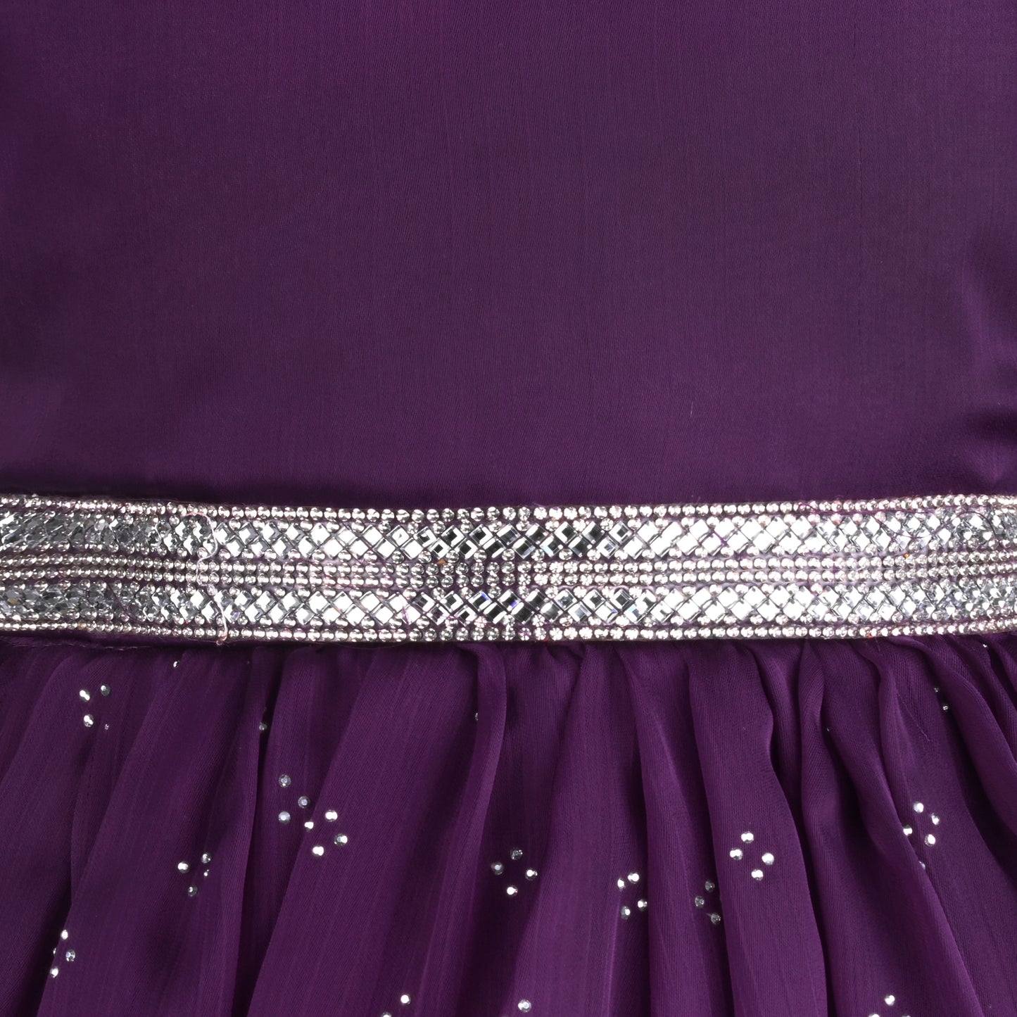 Girls Pearl Embellished Balloon Sleeve Party Dress fe3526