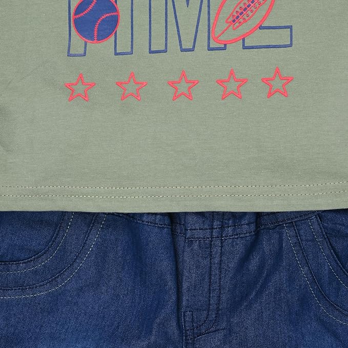 Boys Typography Printed Cotton Clothing Set bt652