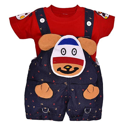 Unisex Cotton Animal Print T-Shirt and Short Set for Baby Boys - Baby Girls(Bt11rd)