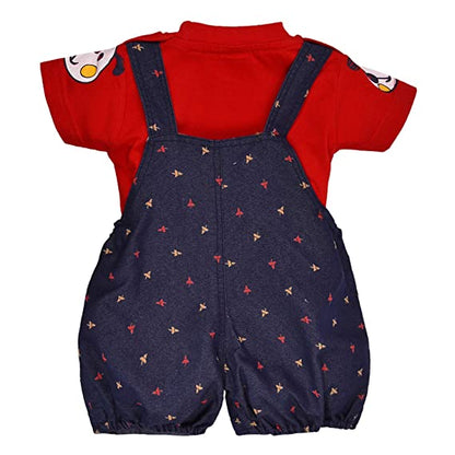 Unisex Cotton Animal Print T-Shirt and Short Set for Baby Boys - Baby Girls(Bt11rd)
