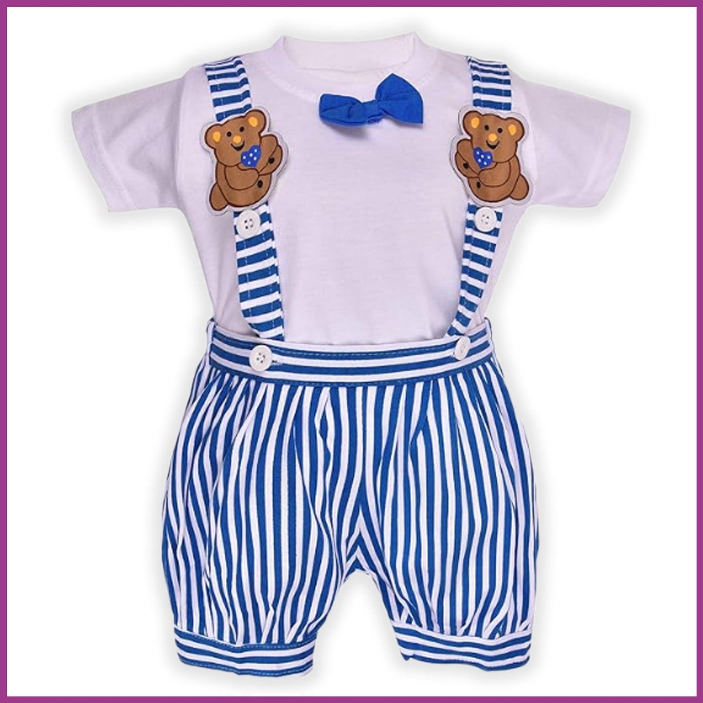Dungaree For Boys & Girls Casual Striped Polycotton