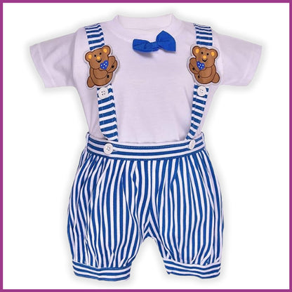 Wishkaro  Dungaree For Boys & Girls Casual Striped Polycotton