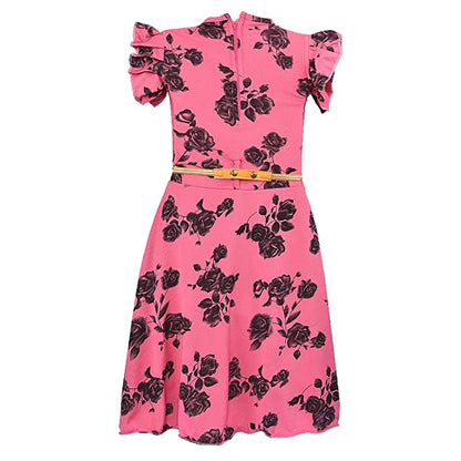Girls Casual Western Dress - Japan Satin - (CSL233pnk)