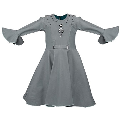 Girls' Knee Length Dress - (CSL237gry)
