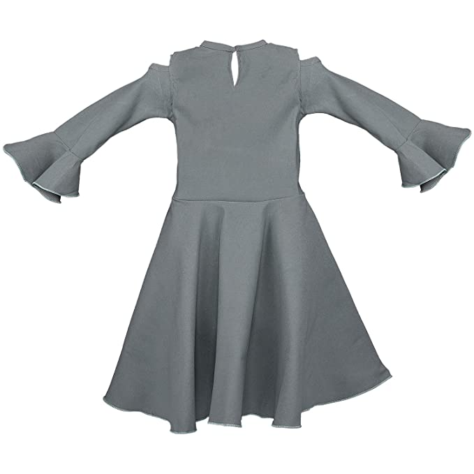 Girls' Knee Length Dress - (CSL237gry)