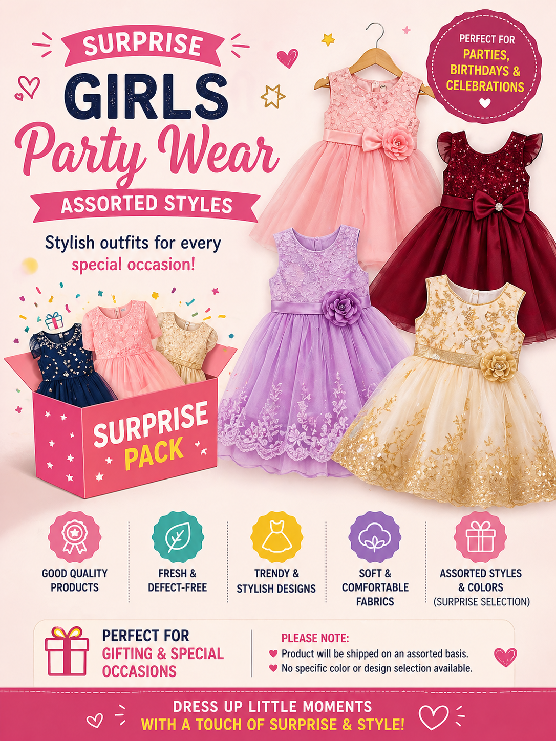 Girls Party Wear – Surprise Pack | Surplus Collection | Assorted Styles
