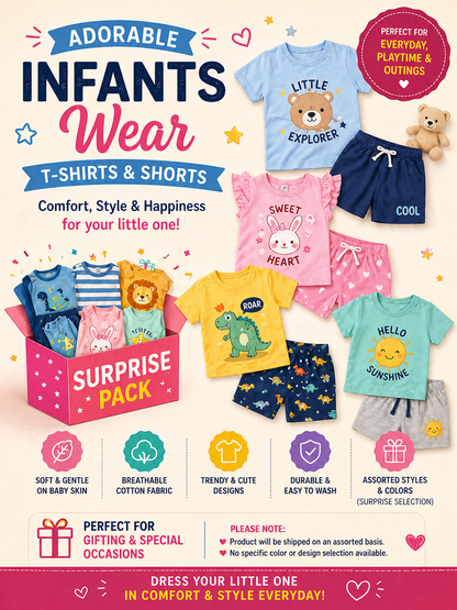 Infant Wear – Surplus Pack | Soft & Comfortable | Assorted Styles NGO Gifting