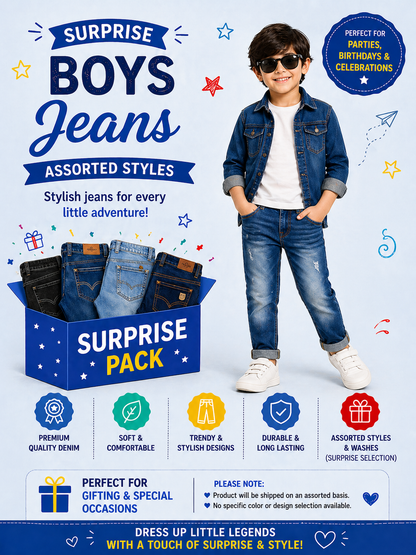 Boys Jeans – Surplus Collection | Durable Denim | Assorted Styles | NGO Gifting