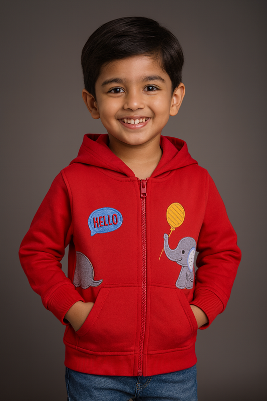 Unisex Cotton Full Sleeve Hooded Sweatshirt - Kids Soft & Cozy Hoodie - Wish Karo