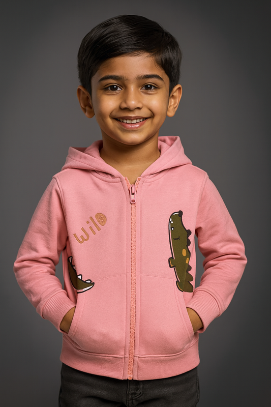 Pink Unisex Cotton Full Sleeve Hooded Sweatshirt - Soft & Cozy Hoodie - Wish Karo