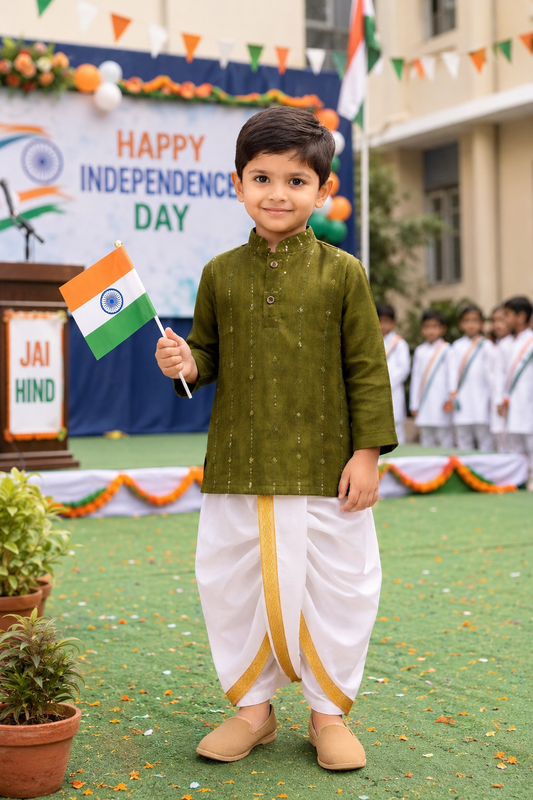 Patriotic Boys Kurta Set for Independence Day - Wish Karo - photo 1