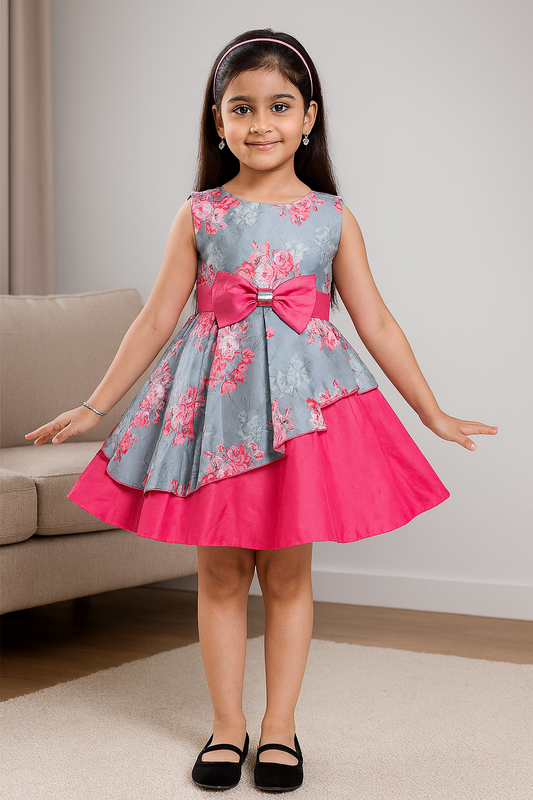 Girls A-line Floral dress - Wish Karo