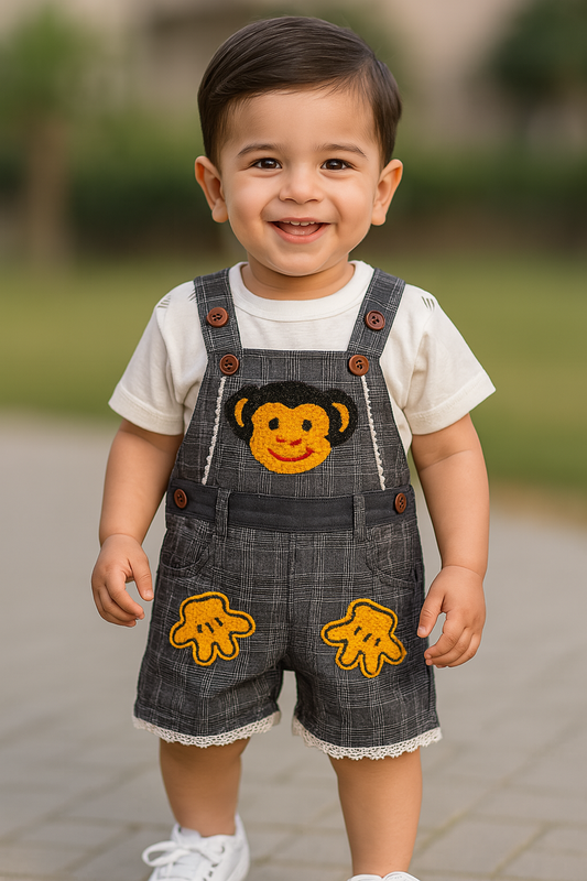 Wish Karo Baby Boys Dungaree Dress For Kids-(bt47gry) - Wish Karo - photo 1