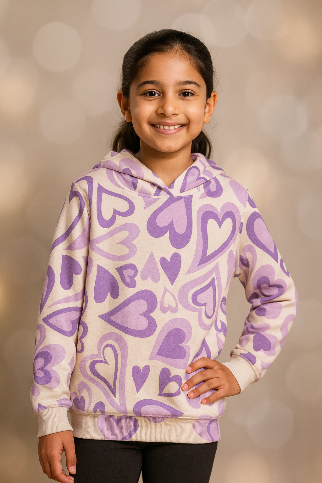 Kids Hoodie Heart Print Sweatshirt – Unisex Hoodies