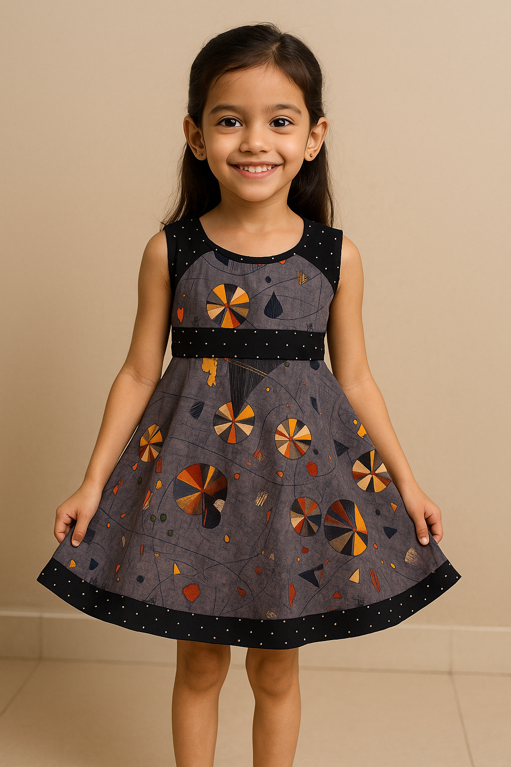 Girls Pure Cotton Printed Summer Casual Dress