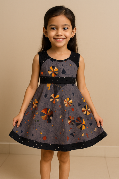 Girls Pure Cotton Printed Summer Casual Dress