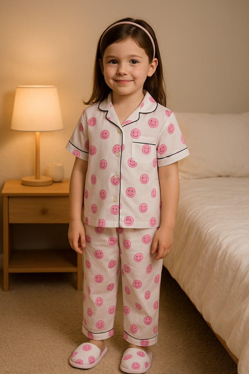 Girls Printed Cotton Blend Kids Nightwear ND21pnk
