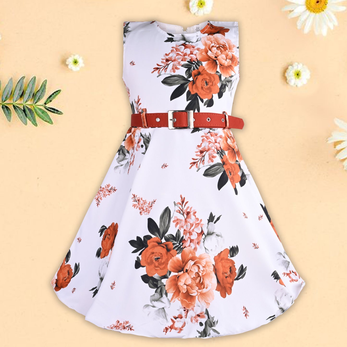 Girls Floral Printed Dress with jacket