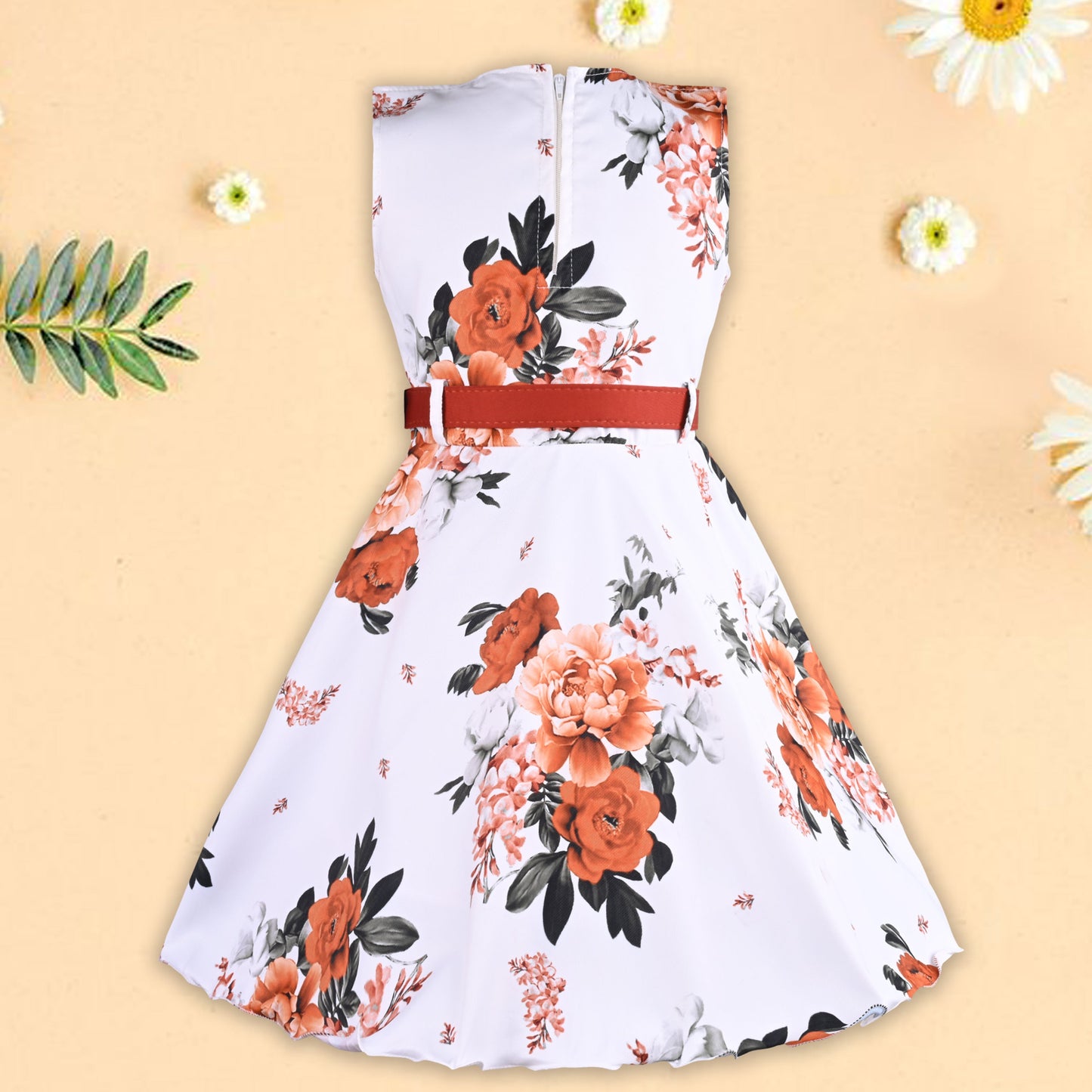 Girls Floral Printed Dress with jacket
