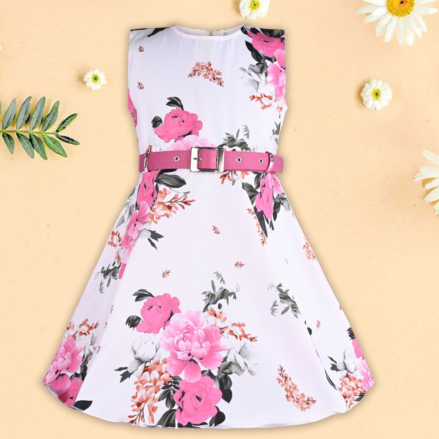 Girls Floral Printed Dress with jacket