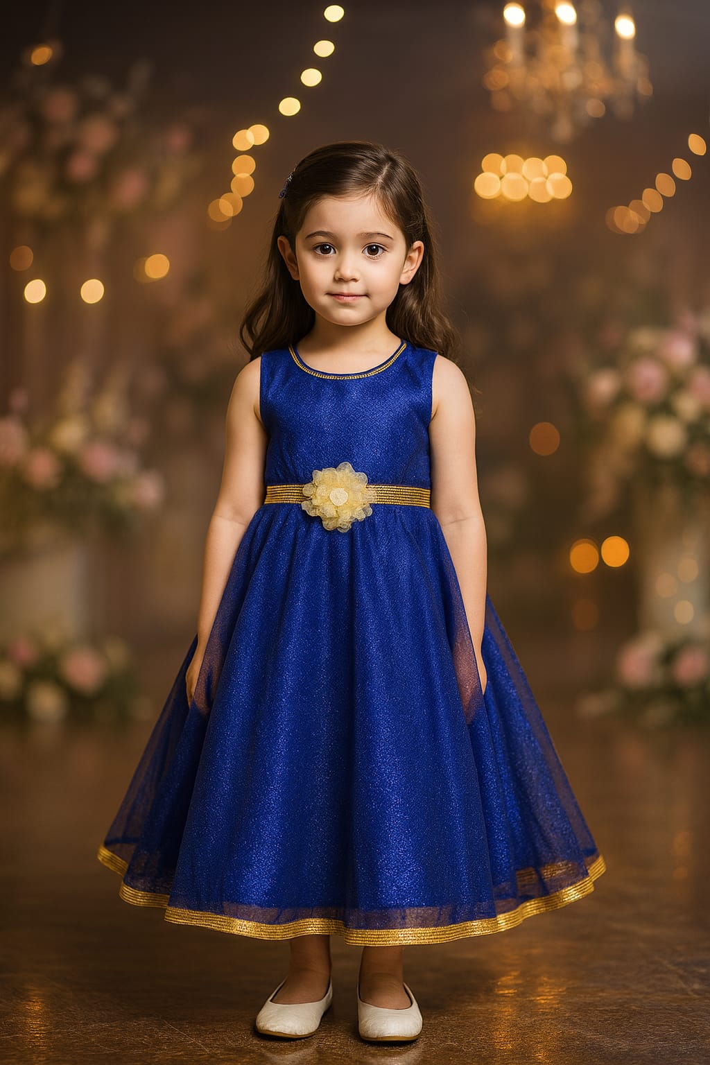 Girls Long Frock LF121blu