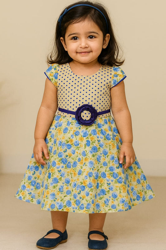 Girls Midi/Knee Length Party Dress ctn254blu