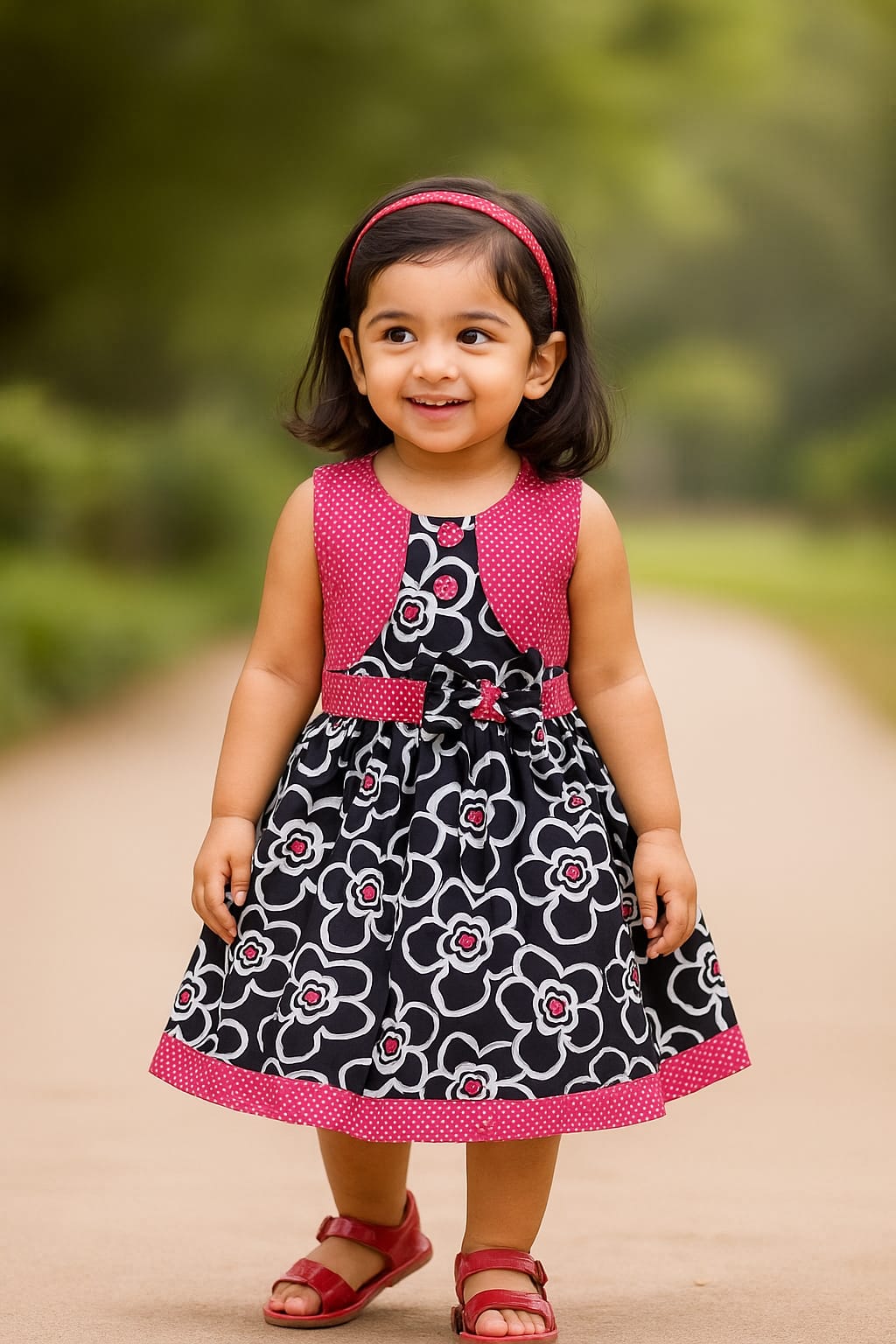 Baby Girls Midi/Knee Length Casual Dress ctn218pnk