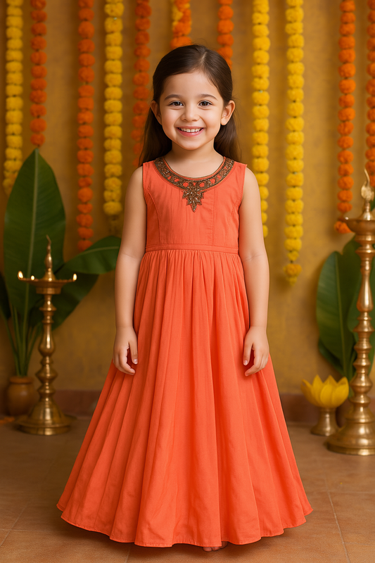 Baby Girls Partywear Dress Long Frocks For Girls (LF205pch)