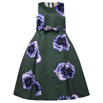 Girls Long Dress Gown with Jacket-(LF215grn)