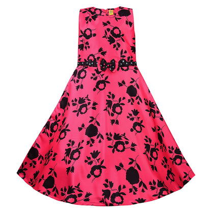 Girls Long Gown Dress with Jacket-(LF216pnk)