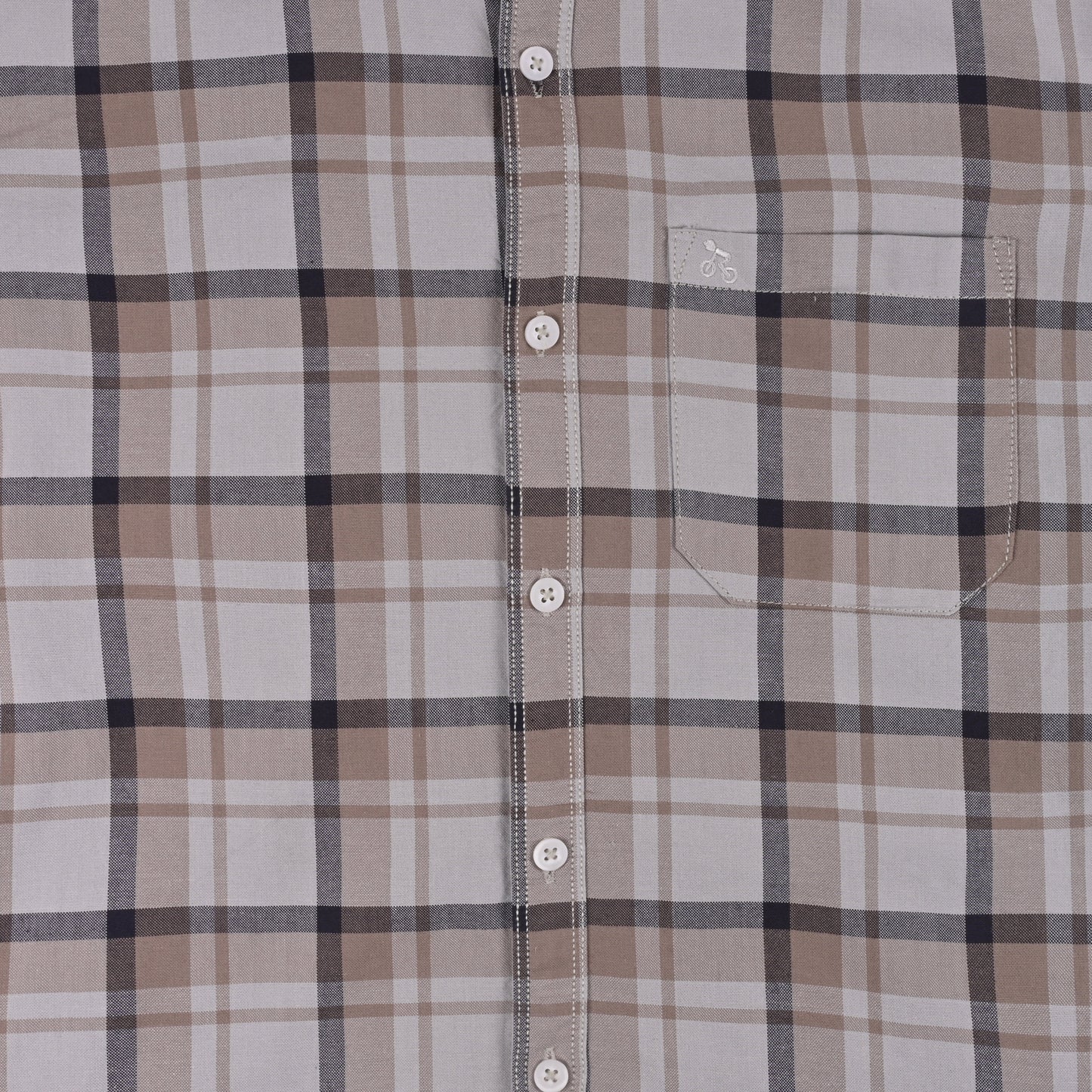Men’s Cotton Blend Checkered Shirt with Long Sleeves