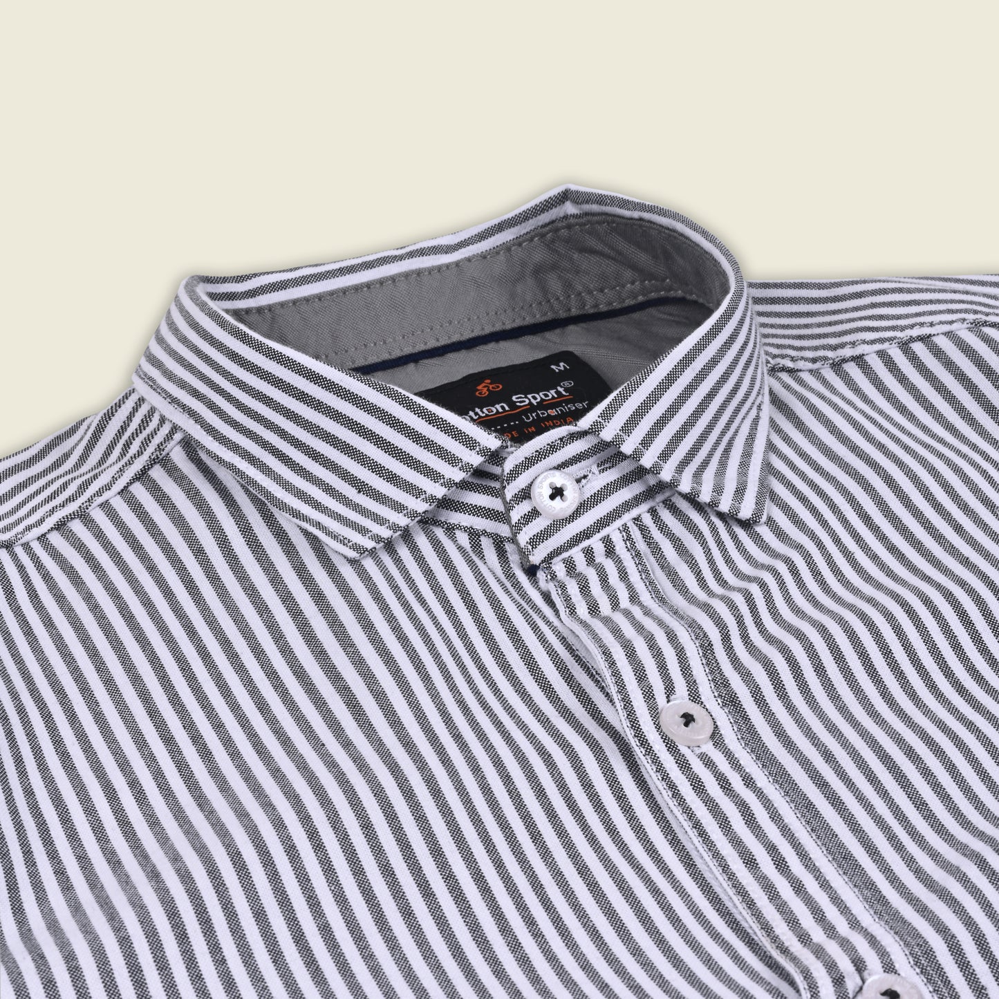 Men’s Cotton Blend Striped Shirt with Full Sleeves