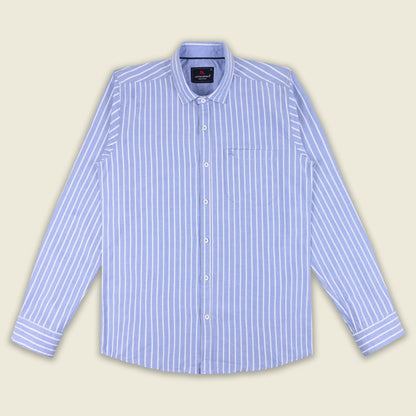 Men’s Cotton Blend Striped Shirt with Full Sleeves