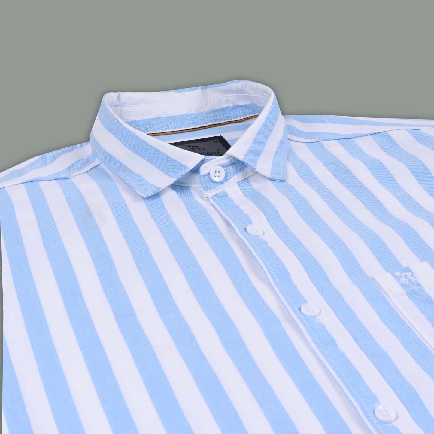 Men’s Cotton Blend Striped Shirt with Full Sleeves