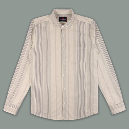 Men’s Cotton Blend Striped Shirt with Full Sleeve
