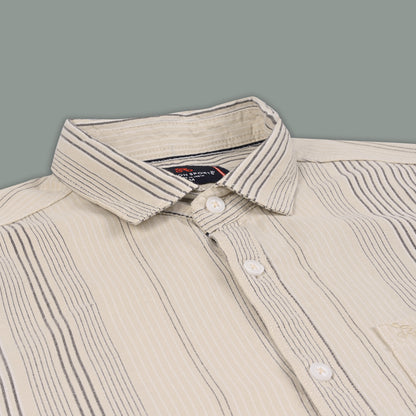 Men’s Cotton Blend Striped Shirt with Full Sleeve