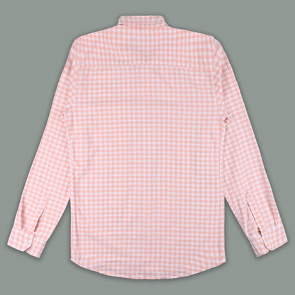 Men’s Cotton Blend Checkered Shirt with Long Sleeves