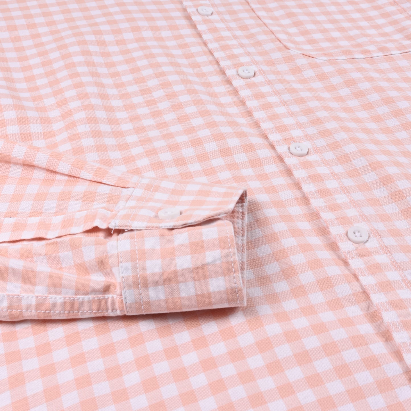 Men’s Cotton Blend Checkered Shirt with Long Sleeves