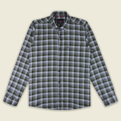 Men’s Cotton Blend Checkered Shirt with Long Sleeves