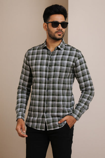 Men’s Cotton Blend Checkered Shirt with Long Sleeves - Wish Karo - photo 1