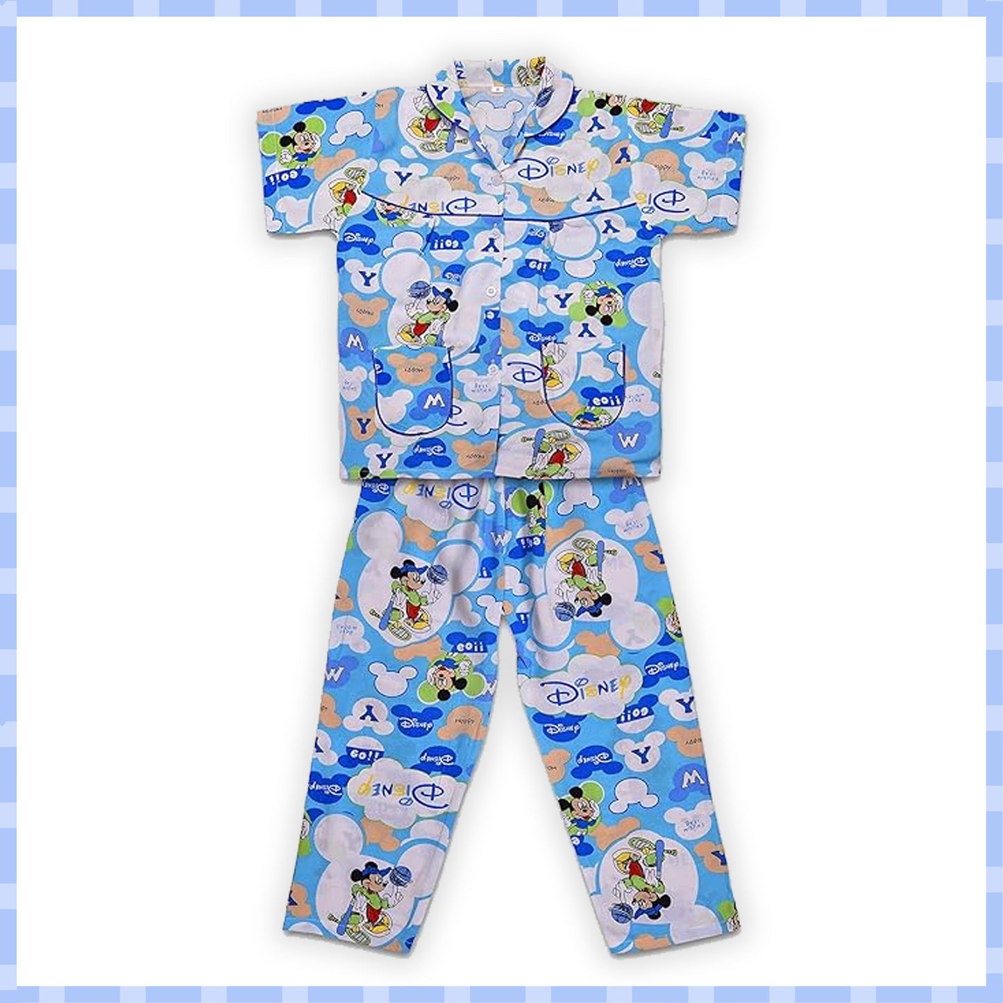 Unisex Printed Top and Bottom Pyjamas Night Dress