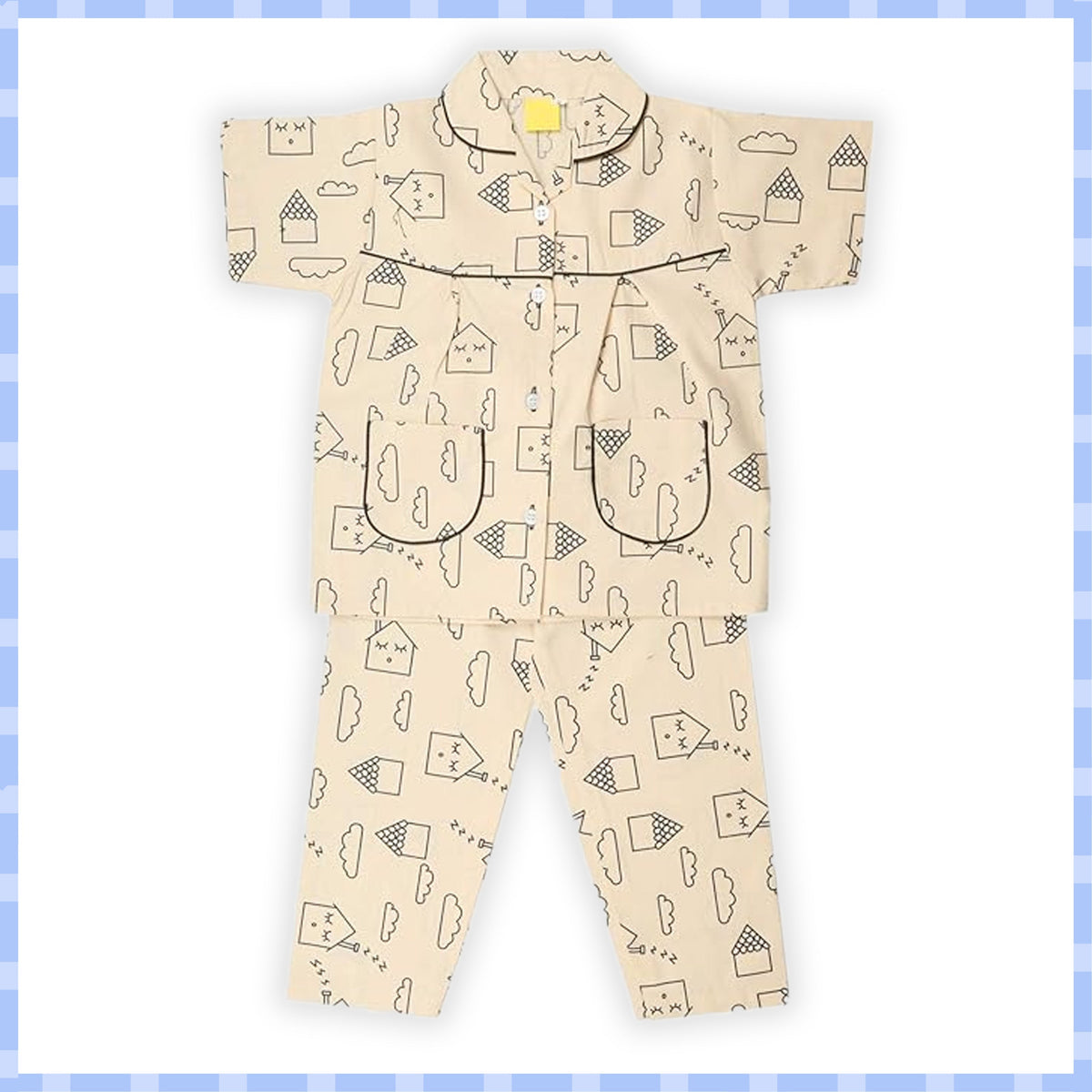Unisex Printed Top and Bottom Pyjamas Night Dress - Wish Karo - photo 1