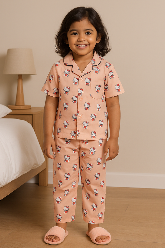 Unisex Printed Top and Bottom Pyjamas Night Dress