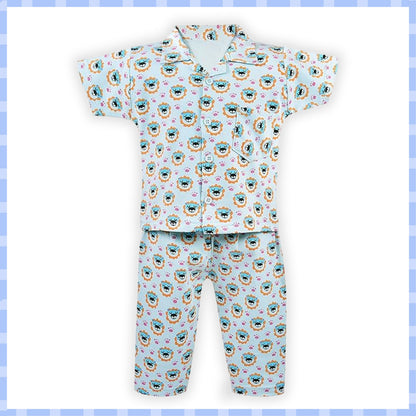 Unisex Printed Top and Bottom Pyjamas Night Dress