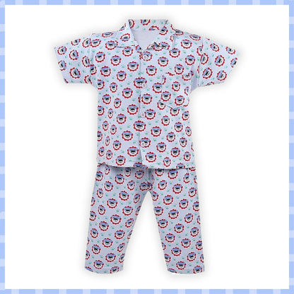 Unisex Printed Top and Bottom Pyjamas Night Dress