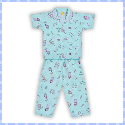 Unisex Printed Top and Bottom Pyjamas Night Dress nd35sgnw