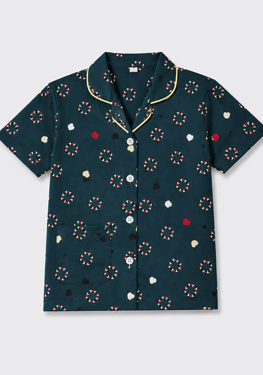 Unisex Cotton Printed Night Suit Set – Navy Blue Confetti Print