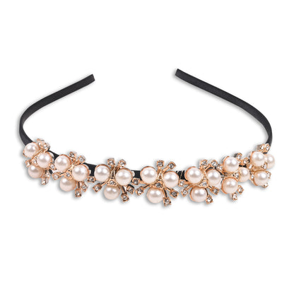 White Stone Imitation Pearl Hairband